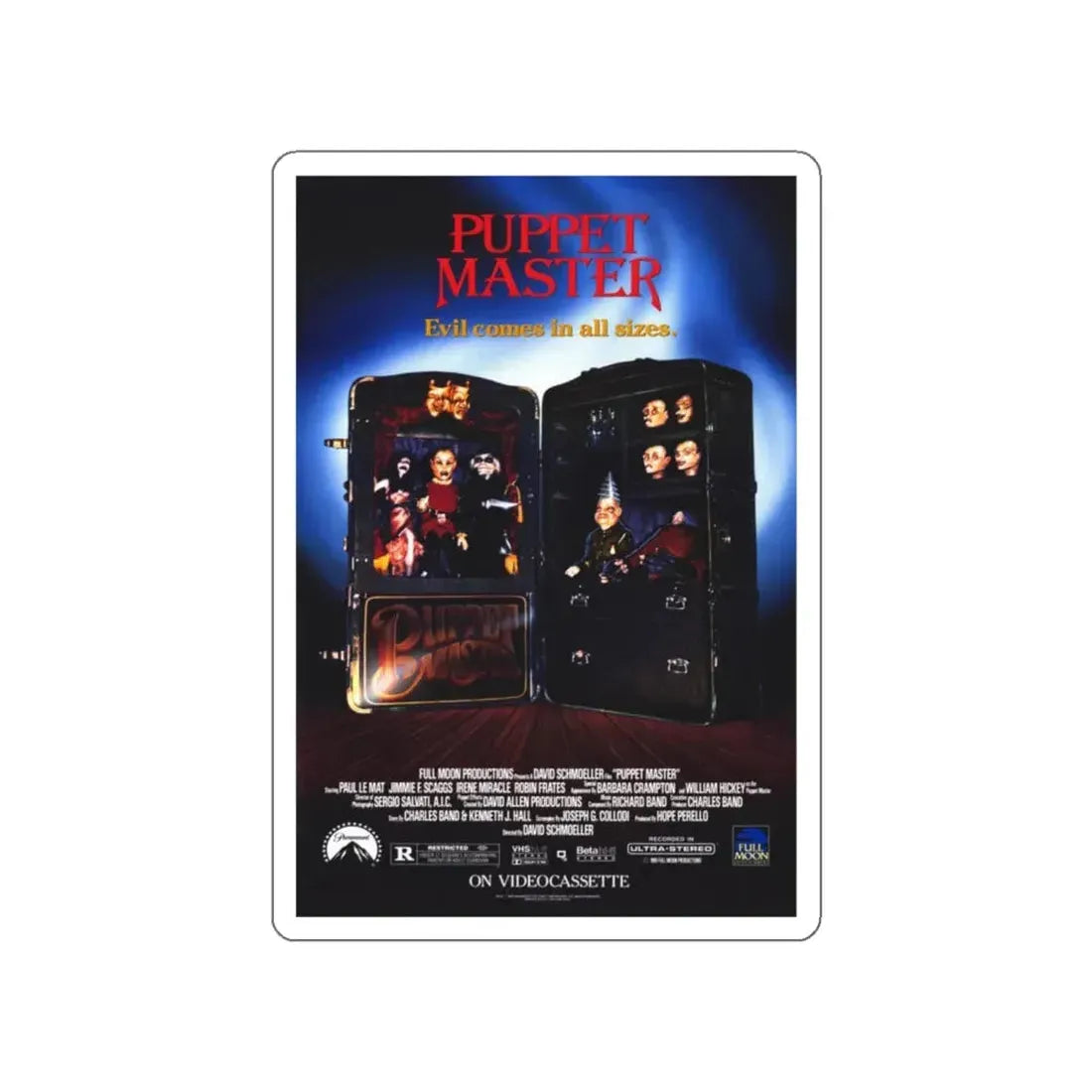 PUPPET MASTER 1989 Movie Poster STICKER Vinyl Die-Cut Decal - The Sticker Space