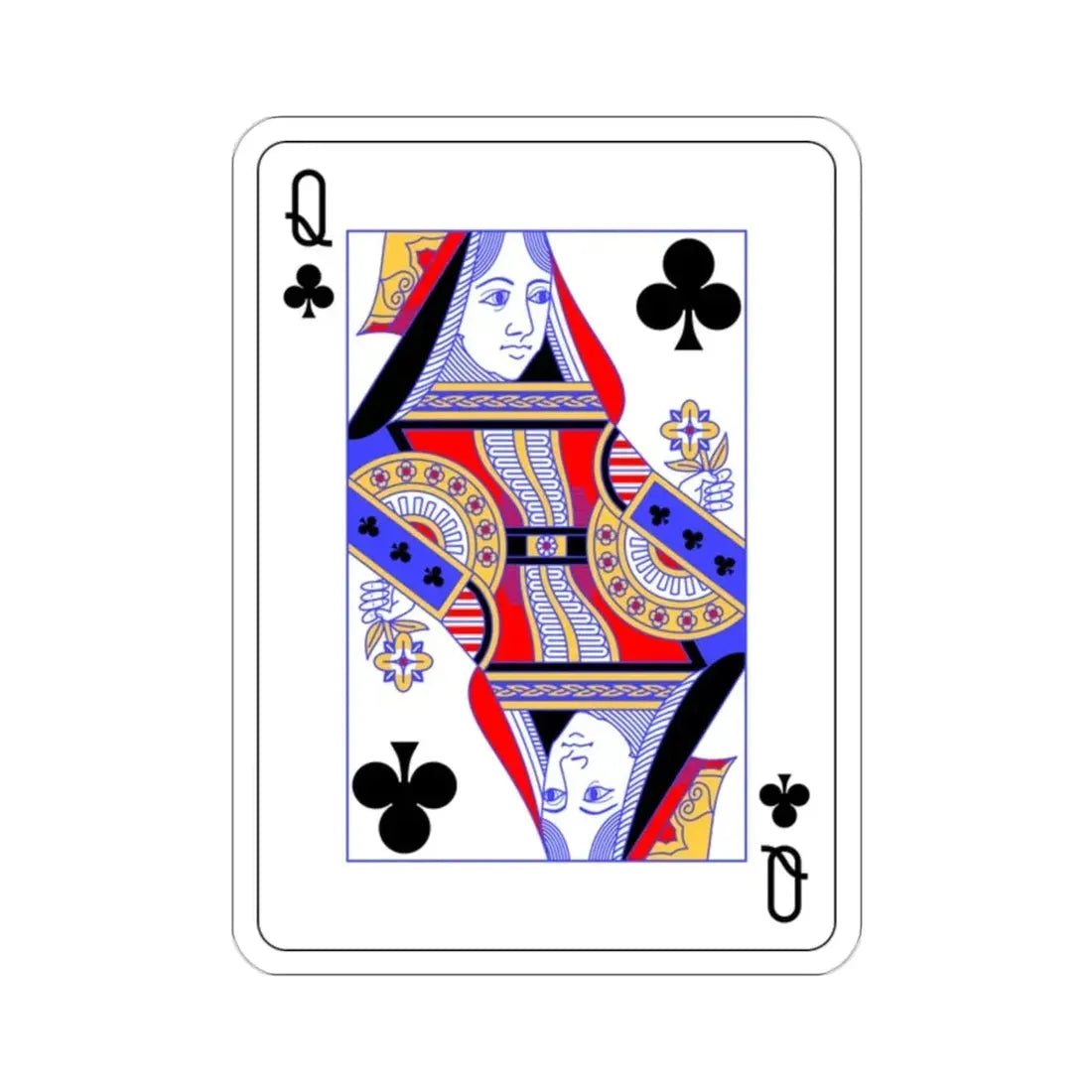 Queen of Clubs Playing Card STICKER Vinyl Die-Cut Decal - The Sticker Space