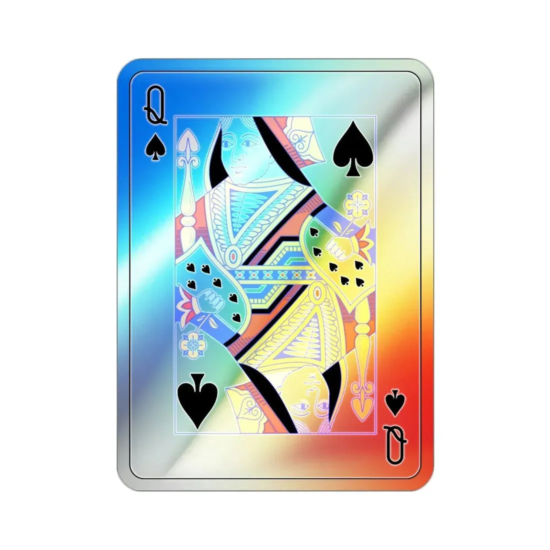 Queen of Spades Playing Card Holographic STICKER Die-Cut Vinyl Decal - The Sticker Space