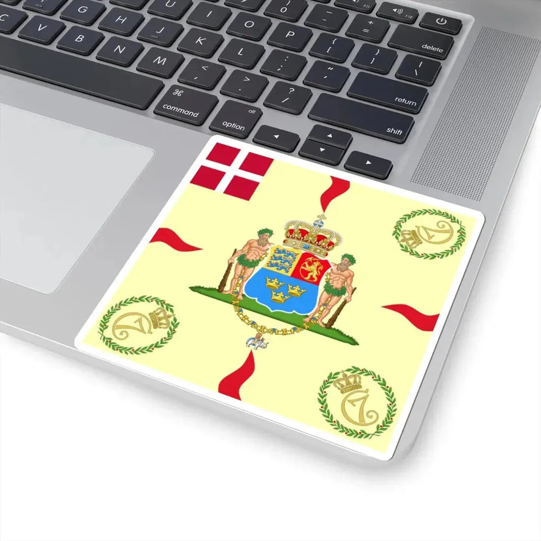 Regimental flag of Prince Frederiks Armed Infantry Regiment (Denmark) STICKER Vinyl Kiss-Cut Decal - The Sticker Space