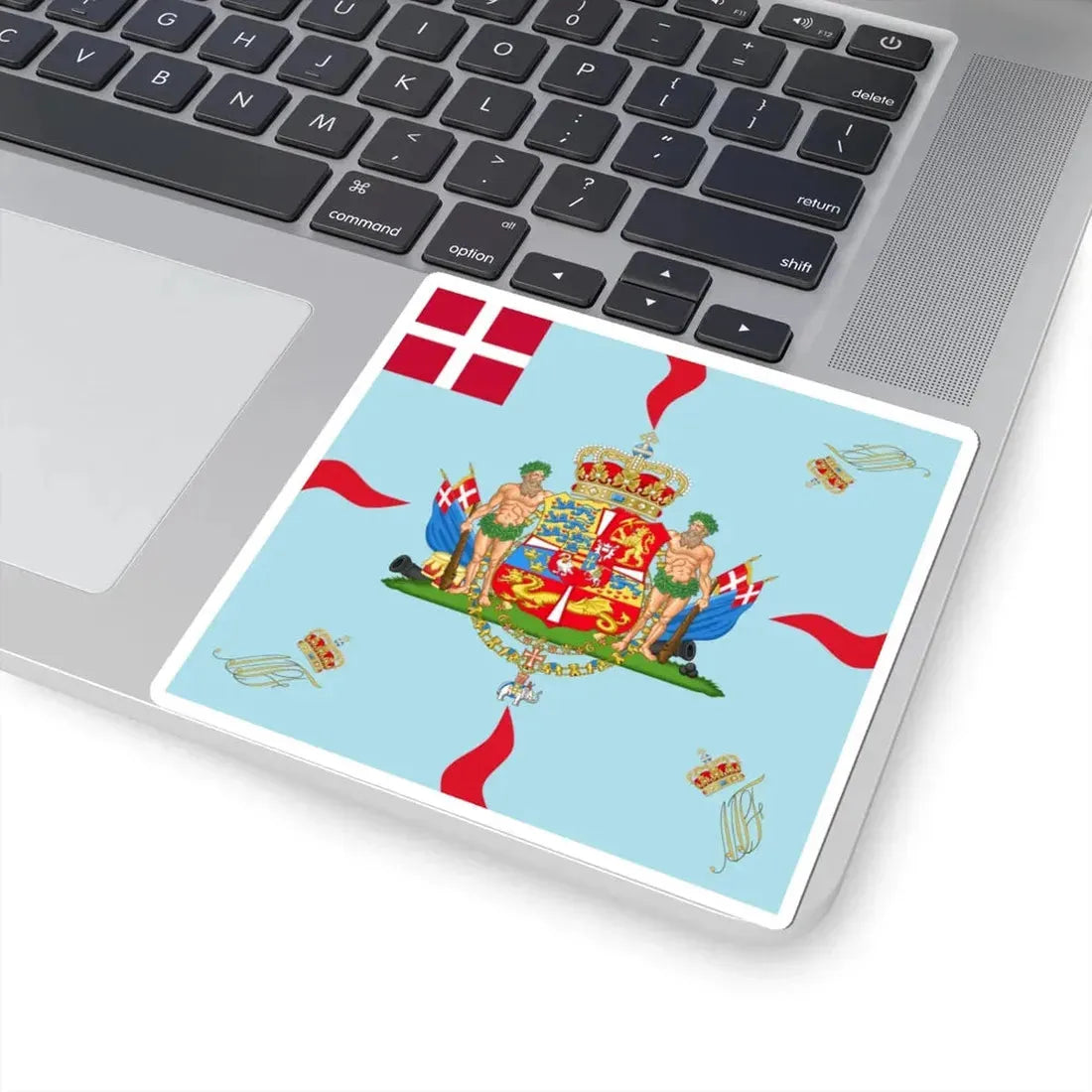 Regimental flag of Queens Regiment of Foot Denmark (Denmark) STICKER Vinyl Kiss-Cut Decal - The Sticker Space