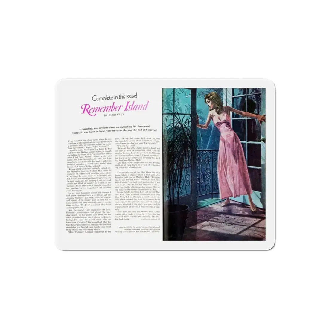 Remember Island, Good Housekeeping magazine, August 1974 (Magazine Illustration) Refrigerator Magnet - The Sticker Space