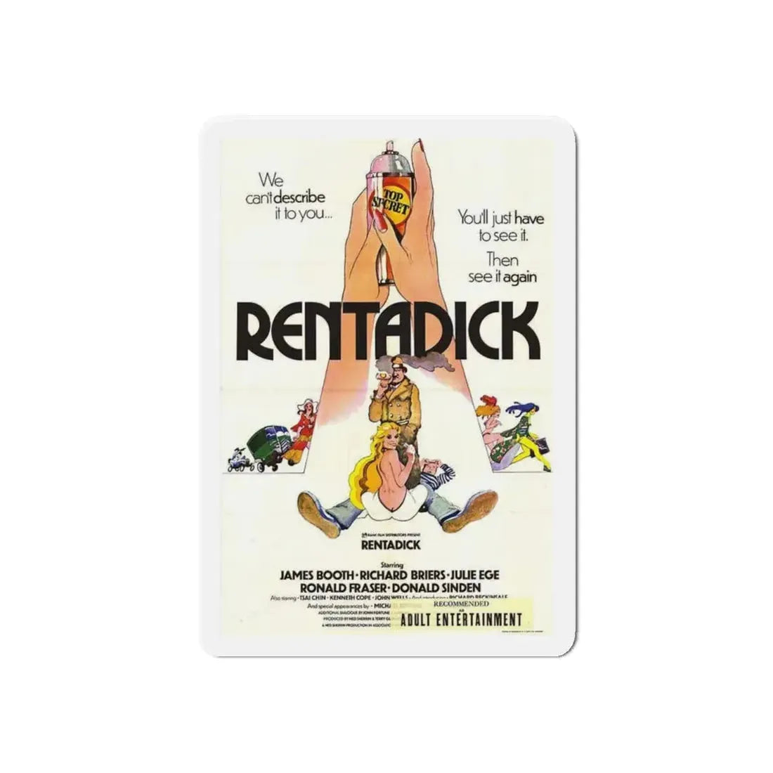 RENTADICK 1972 Movie Poster - Refrigerator Magnet - The Sticker Space