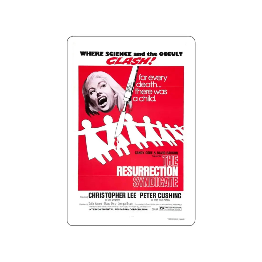 RESURRECTION SYNDICATE (NOTHING BUT THE NIGHT) 1973 Movie Poster STICKER Vinyl Die-Cut Decal - The Sticker Space
