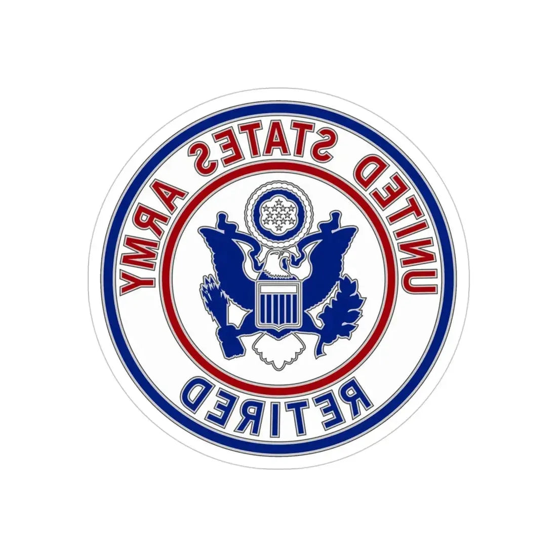 Retired Service Identification Badge 2 (U.S. Army) REVERSE PRINT Transparent Die-Cut STICKER - The Sticker Space
