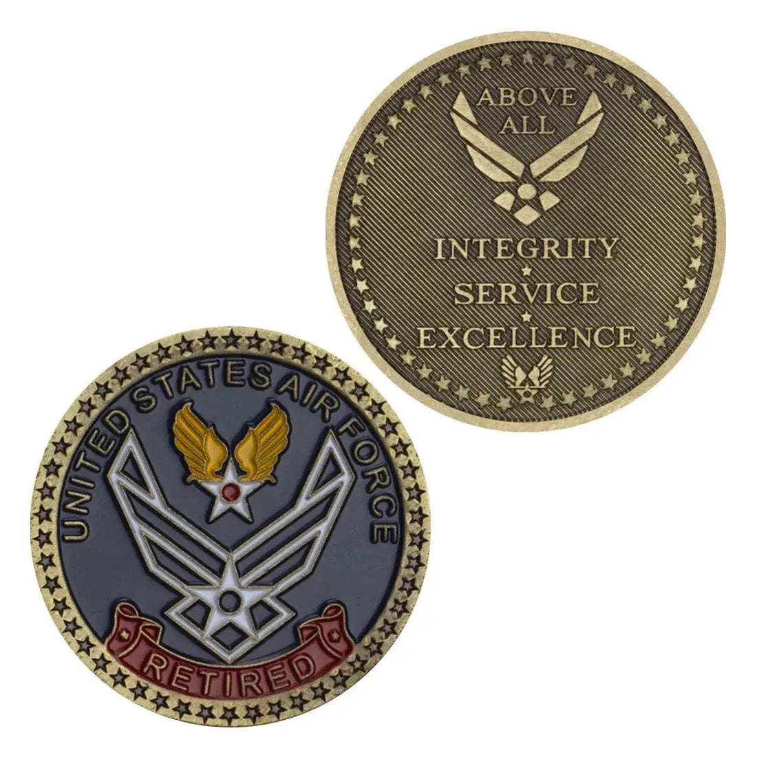 Retired Veteran (U.S. Air Force) Bronze Plated Challenge - The Sticker Space