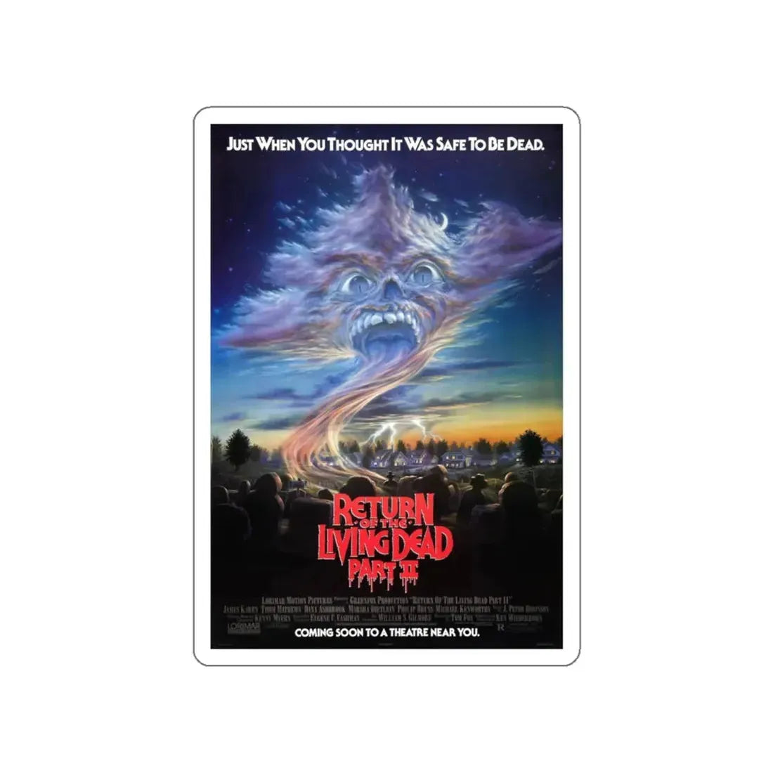 RETURN OF THE LIVING DEAD PART II 1988 Movie Poster STICKER Vinyl Die-Cut Decal - The Sticker Space