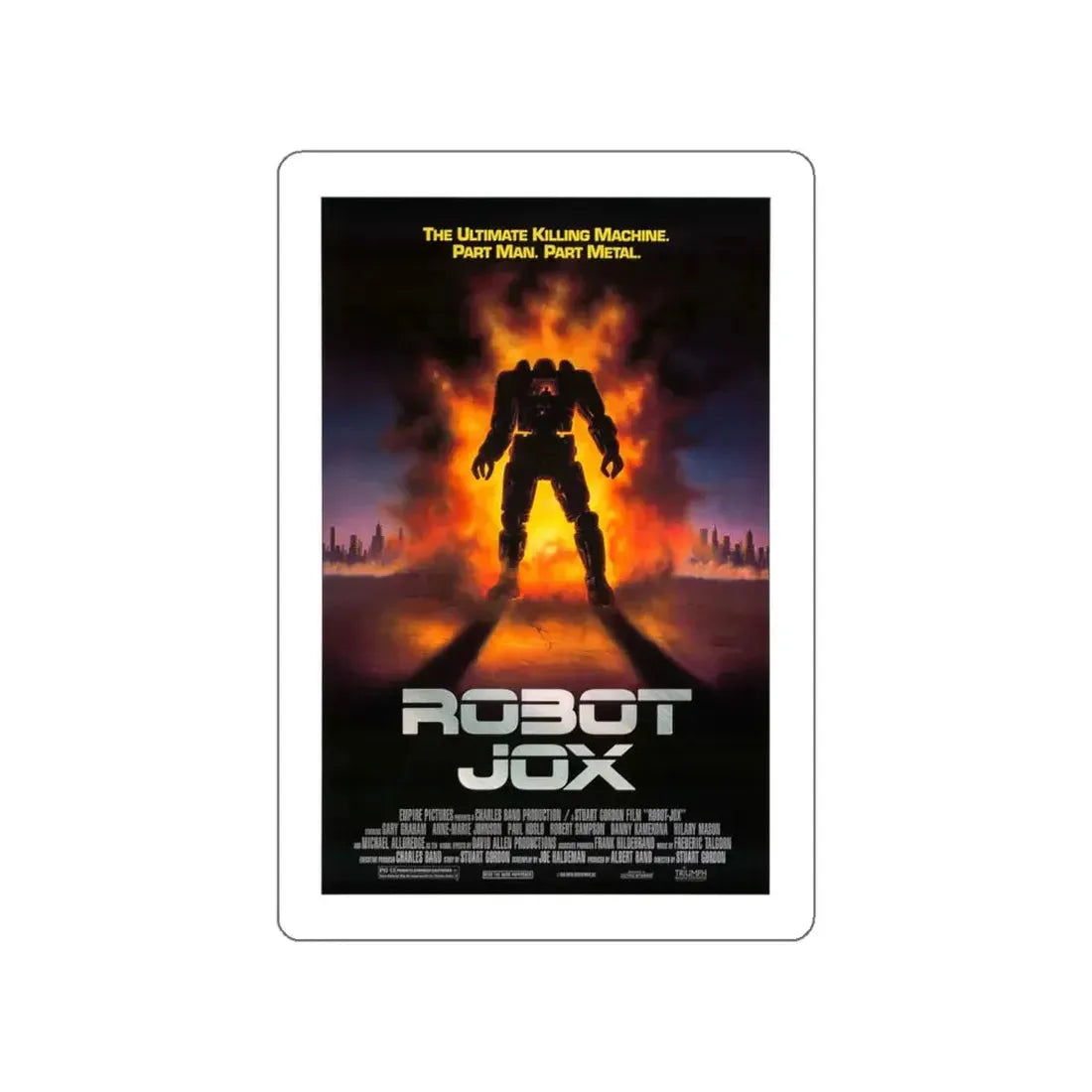 ROBOTJOX (TEASER) 1989 Movie Poster STICKER Vinyl Die-Cut Decal - The Sticker Space