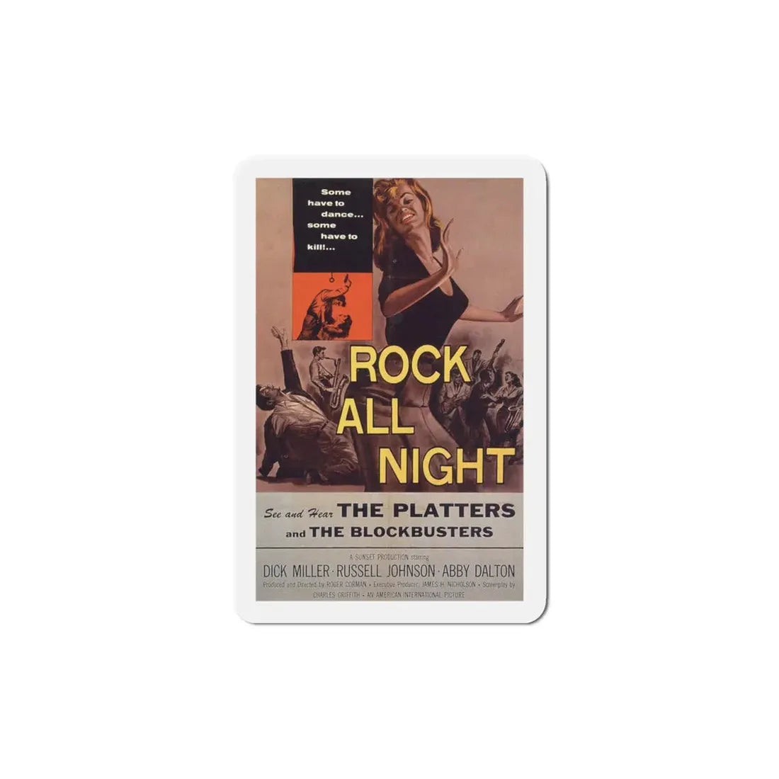 Rock All Night 1957 Movie Poster Refrigerator Magnet - The Sticker Space