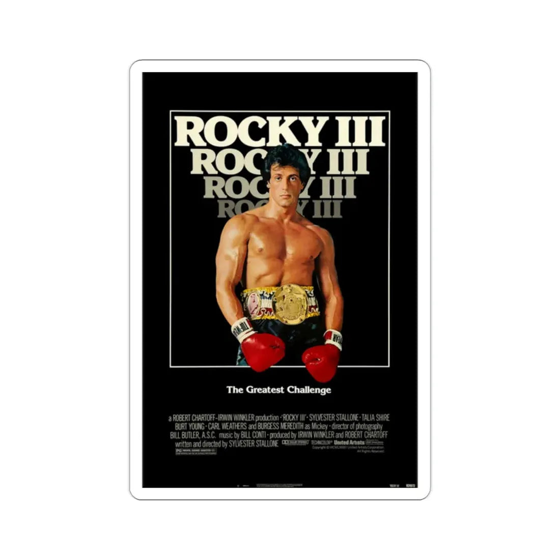 Rocky III 1982 Movie Poster STICKER Vinyl Die-Cut Decal - The Sticker Space