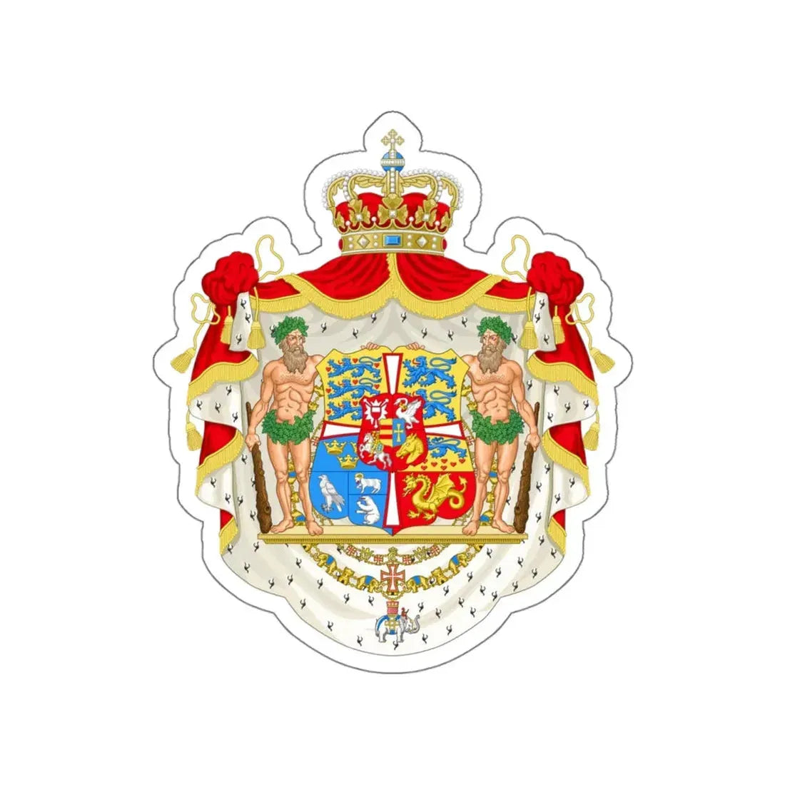 Royal coat of arms of Denmark (1903–1948) STICKER Vinyl Die-Cut Decal - The Sticker Space