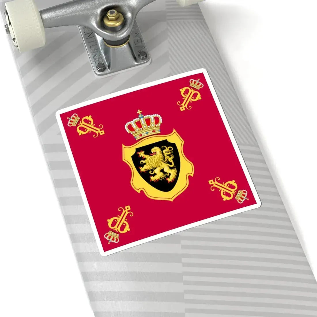 Royal Standard of Queen Paola of Belgium (Belgium) STICKER Vinyl Kiss-Cut Decal - The Sticker Space