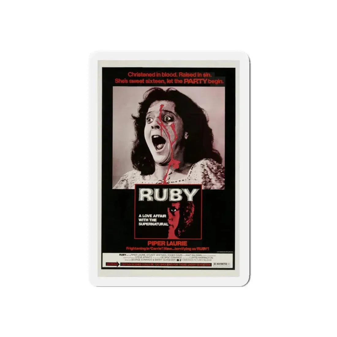 RUBY 1977 Movie Poster - Refrigerator Magnet - The Sticker Space