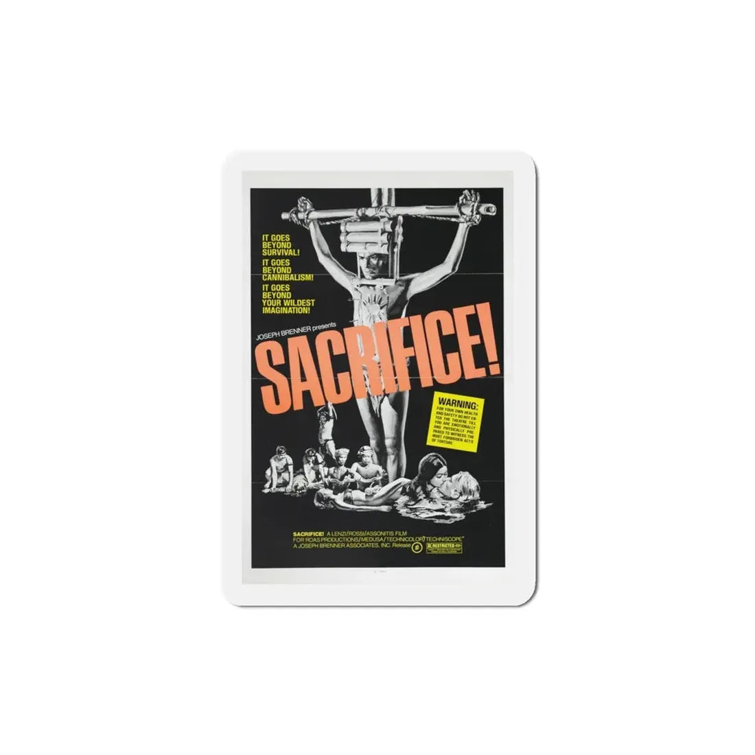 Sacrifice! 1973 Movie Poster Refrigerator Magnet - The Sticker Space