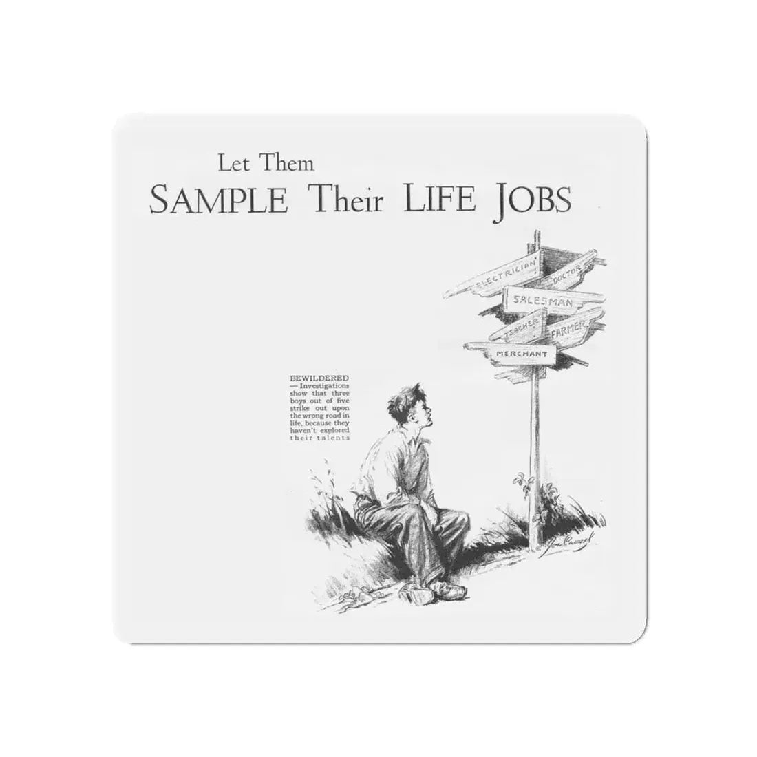 Sample Their Life Jobs (Magazine Illustration) Refrigerator Magnet - The Sticker Space