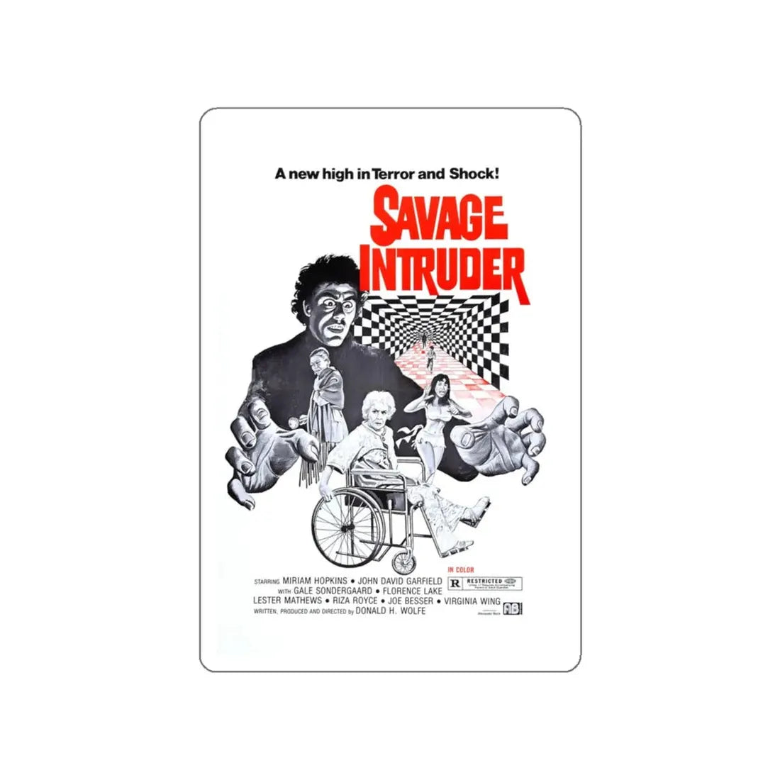 SAVAGE INTRUDER 1970 Movie Poster STICKER Vinyl Die-Cut Decal - The Sticker Space
