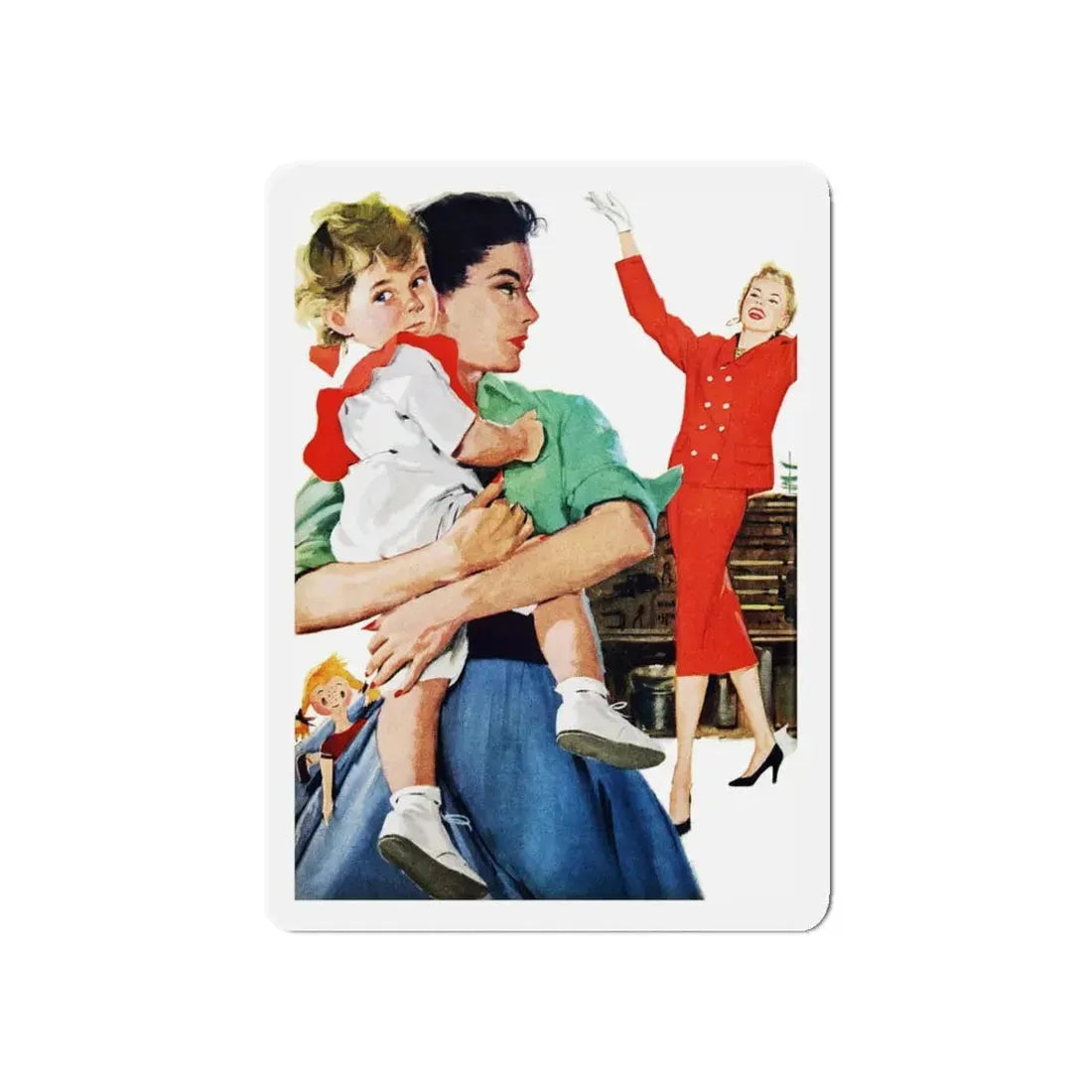 Save the Frosting, Redbook, May 1955 (Magazine Illustration) Refrigerator Magnet - The Sticker Space