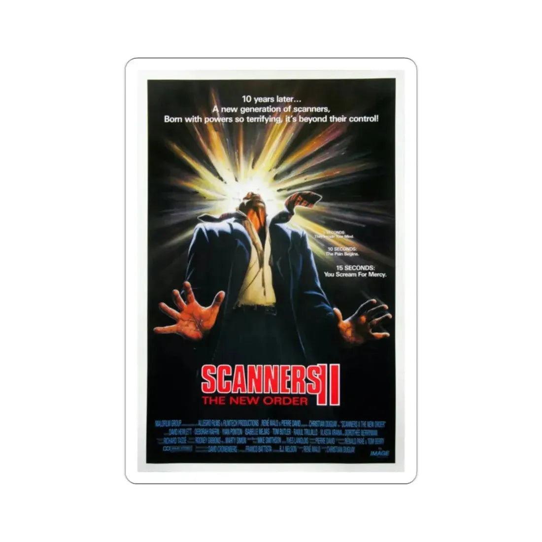 Scanners II 1991 Movie Poster STICKER Vinyl Die-Cut Decal - The Sticker Space