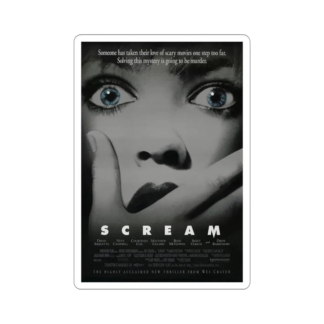 Scream 1996 Movie Poster STICKER Vinyl Die-Cut Decal 5 Inch - The Sticker Space