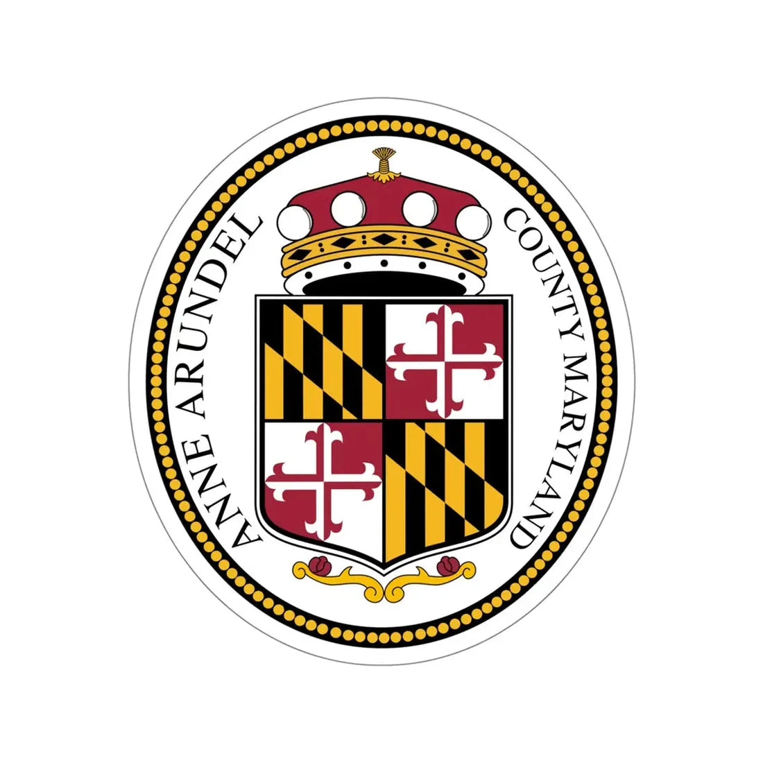 Seal of Anne Arundel County, Maryland USA STICKER Vinyl Die-Cut Decal 5 Inch - The Sticker Space