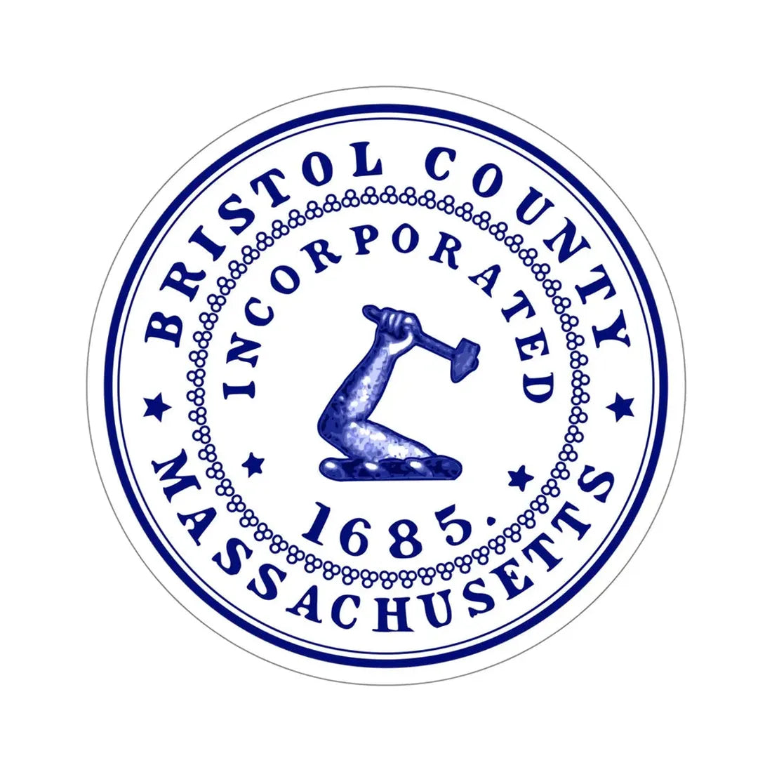 Seal of Bristol County, Massachusetts USA STICKER Vinyl Die-Cut Decal 5 Inch - The Sticker Space