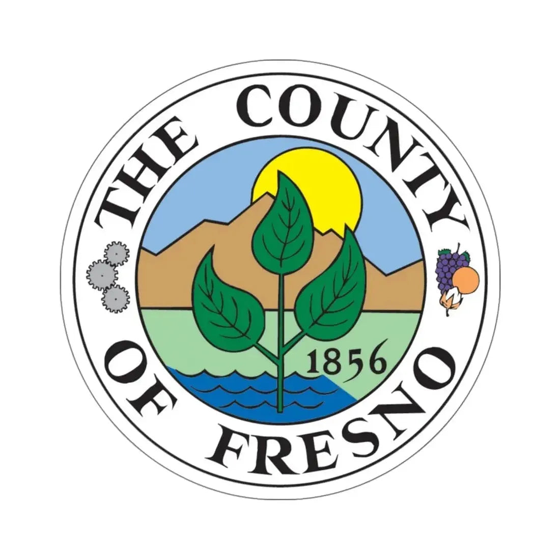 Seal of Fresno County, California USA STICKER Vinyl Die-Cut Decal 5 Inch - The Sticker Space