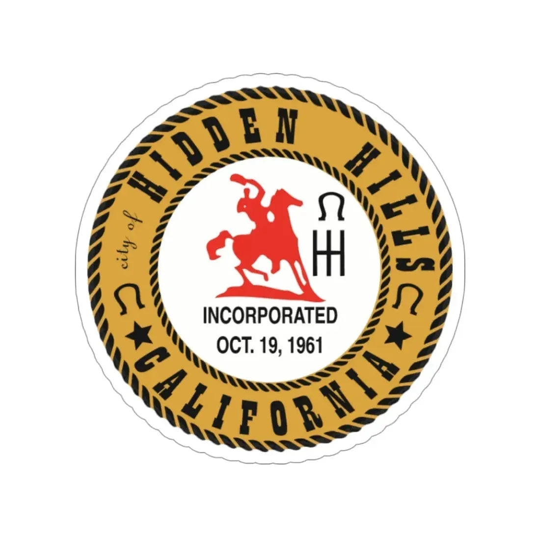 Seal of Hidden Hills California USA STICKER Vinyl Die-Cut Decal 5 Inch - The Sticker Space