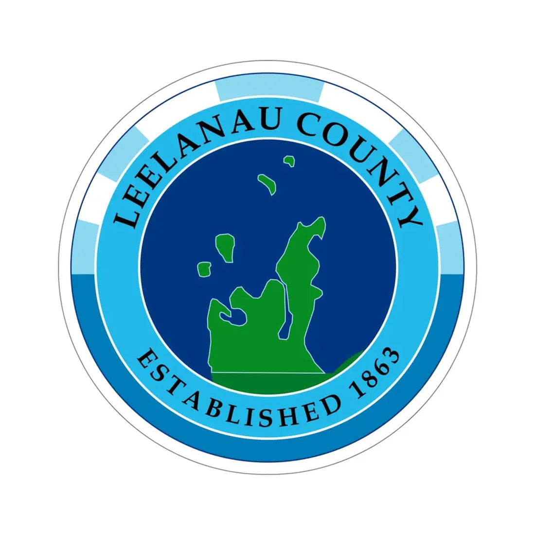 Seal of Leelanau County, Michigan USA STICKER Vinyl Die-Cut Decal 5 Inch - The Sticker Space