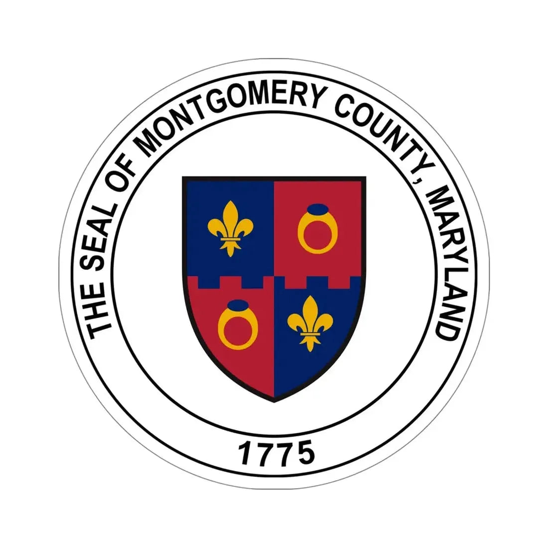 Seal of Montgomery County, Maryland USA STICKER Vinyl Die-Cut Decal 5 Inch - The Sticker Space