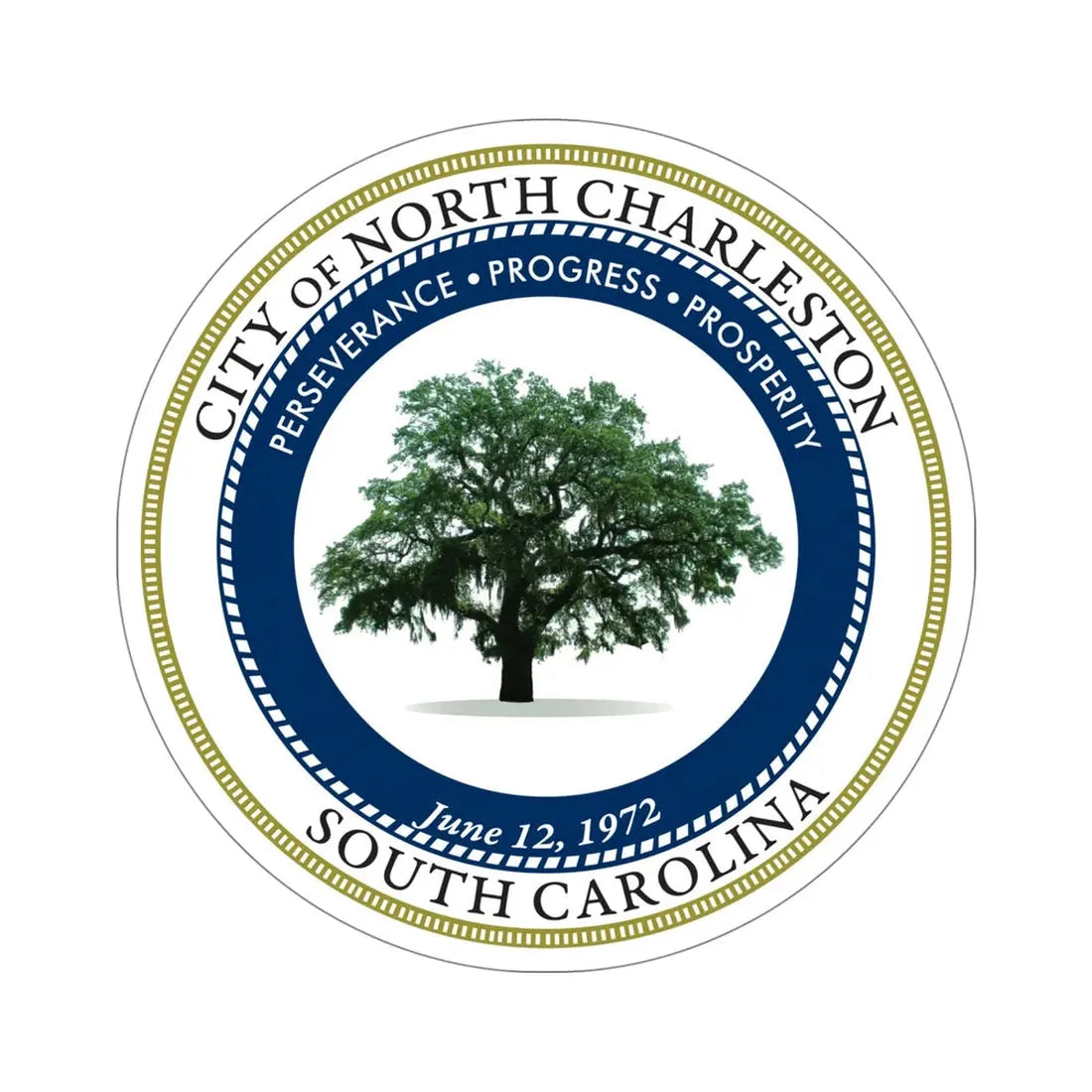 Seal of North Charleston South Carolina USA STICKER Vinyl Die-Cut Decal 5 Inch - The Sticker Space