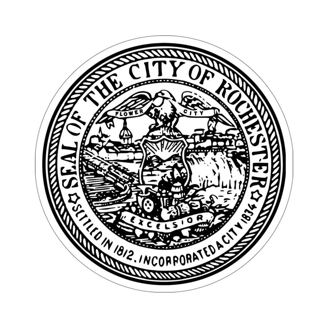 Seal of Rochester New York USA STICKER Vinyl Die-Cut Decal 5 Inch - The Sticker Space