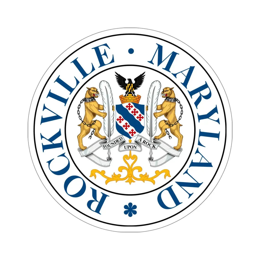 Seal of Rockville Maryland USA STICKER Vinyl Die-Cut Decal 5 Inch - The Sticker Space
