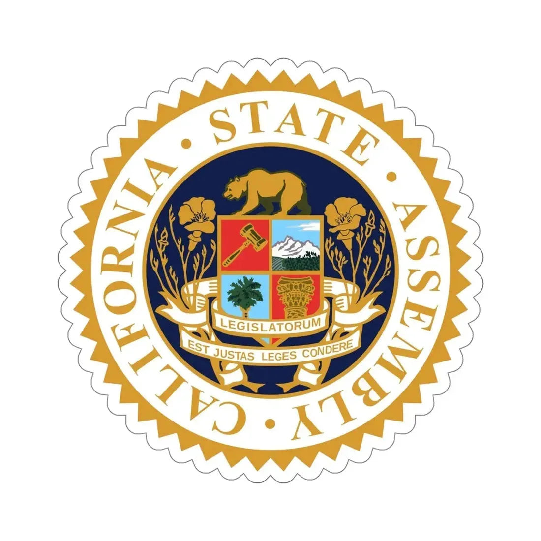 Seal of the Assembly of the State of California STICKER Vinyl Die-Cut Decal 5 Inch - The Sticker Space