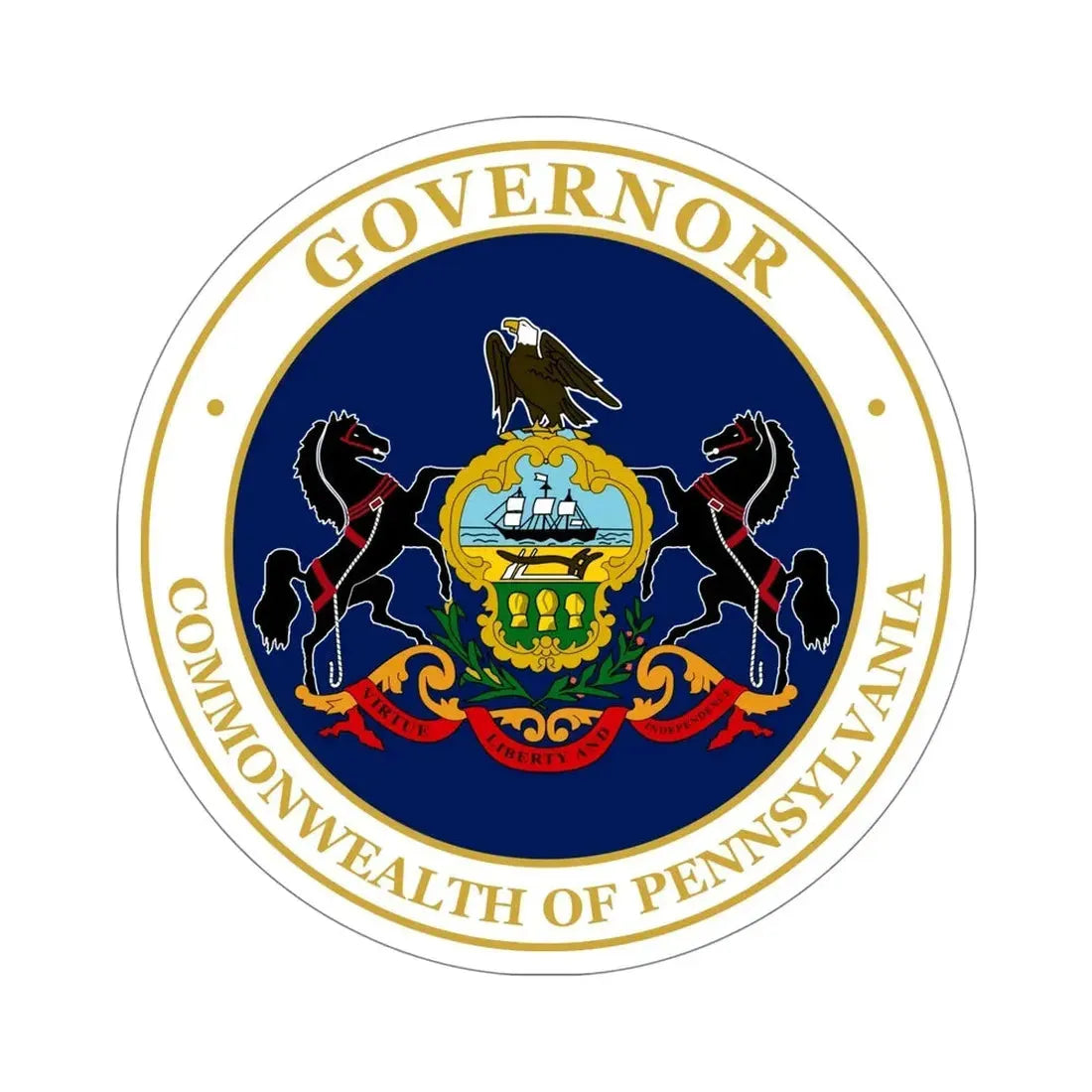 Seal of the Governor of Pennsylvania v2 STICKER Vinyl Die-Cut Decal 5 Inch - The Sticker Space