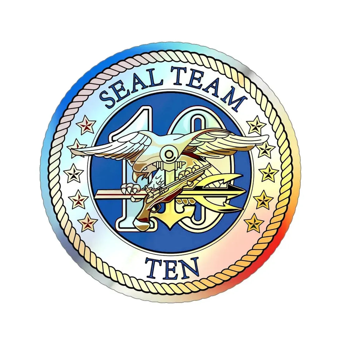 Seal Team 10 (U.S. Navy) Holographic STICKER Die-Cut Vinyl Decal 5 Inch Holographic - The Sticker Space