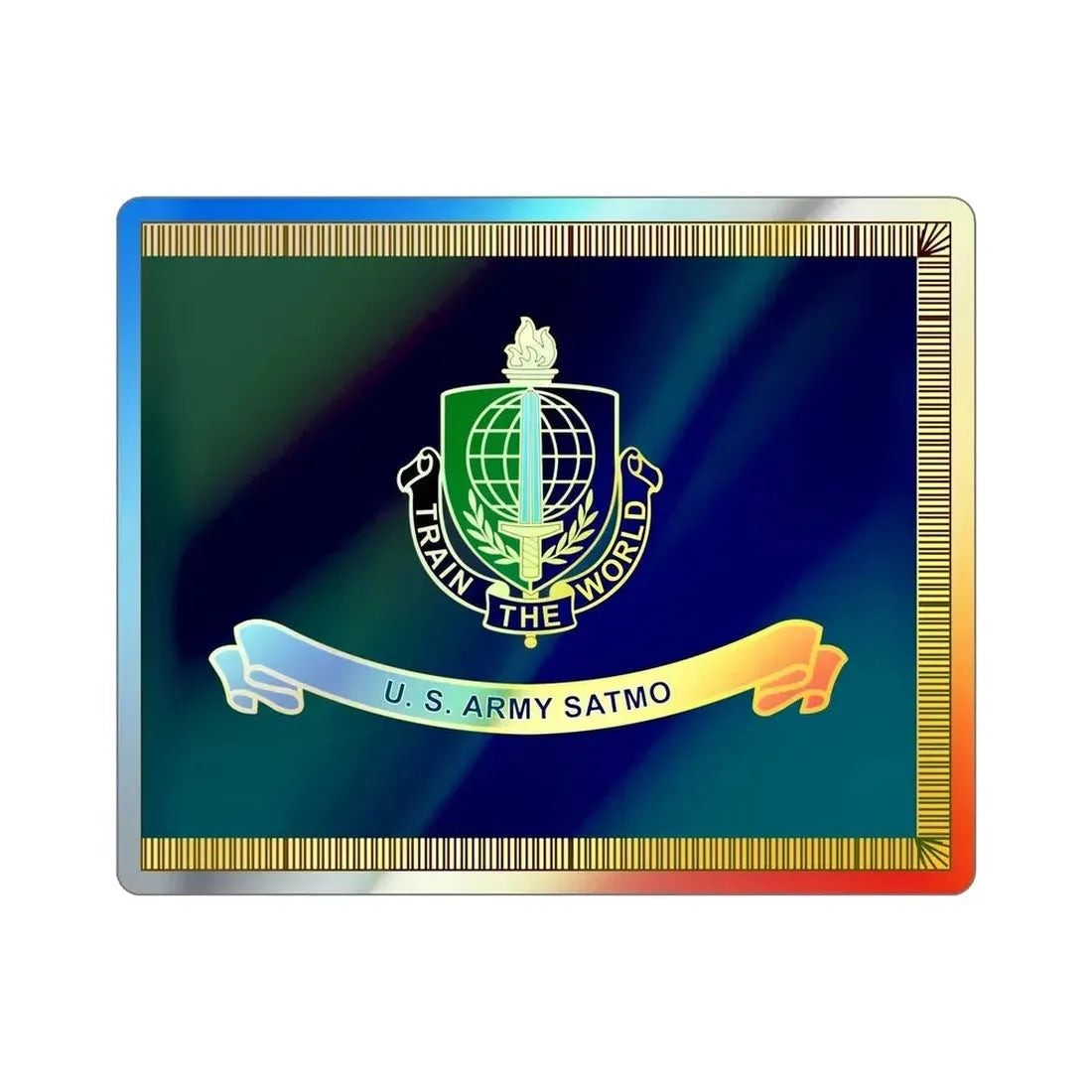 Security Assistance Training Management Organization Flag (U.S. Army) Holographic STICKER Die-Cut Vinyl Decal 5 Inch Holographic - The Sticker Space