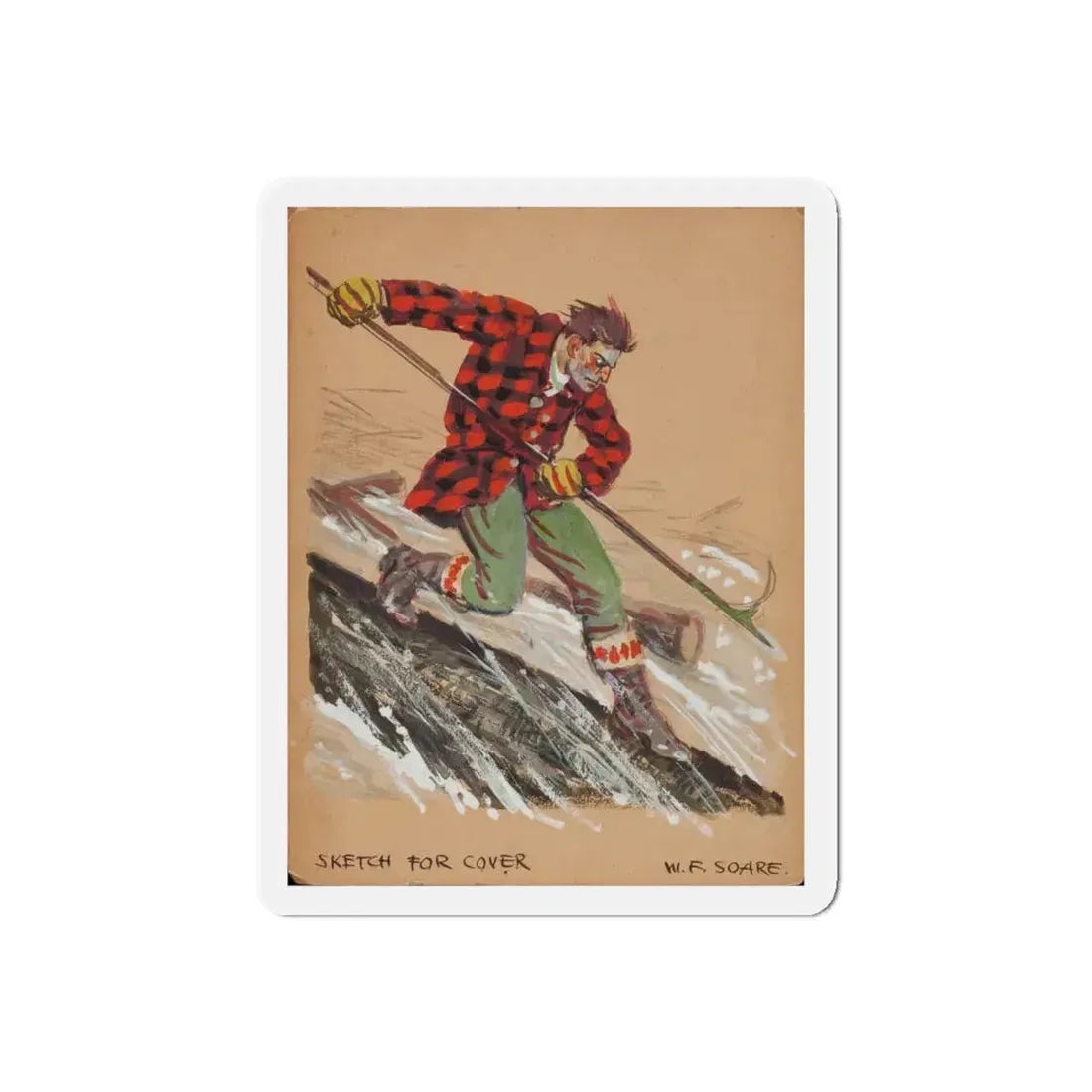 Set of six story illustrations (5) (Magazine Illustration) Refrigerator Magnet 5 Inch Die-Cut - The Sticker Space