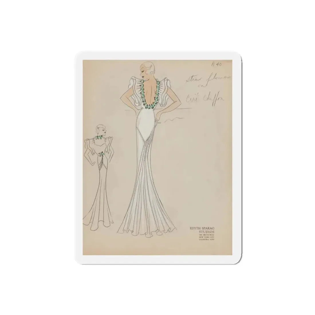 Seven Studio Designs, circa 1930 and 1950 3 (Magazine Illustration) Refrigerator Magnet 5 Inch Die-Cut - The Sticker Space