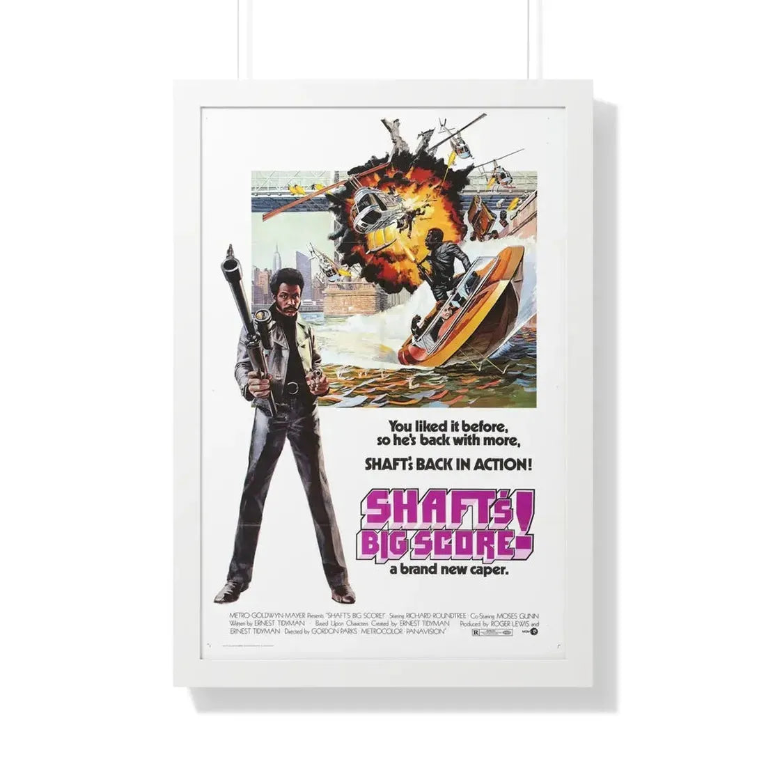 SHAFT'S BIG SCORE! 1972 - Framed Movie Poster 20" x 30" White - The Sticker Space