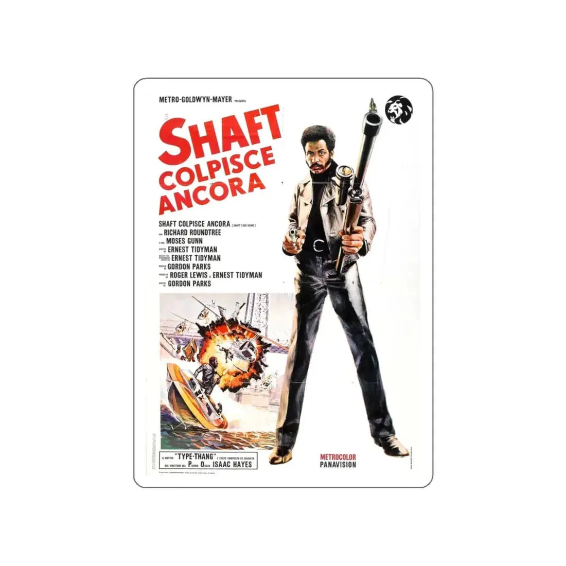 SHAFT'S BIG SCORE! (3) 1972 Movie Poster STICKER Vinyl Die-Cut Decal 5 Inch - The Sticker Space