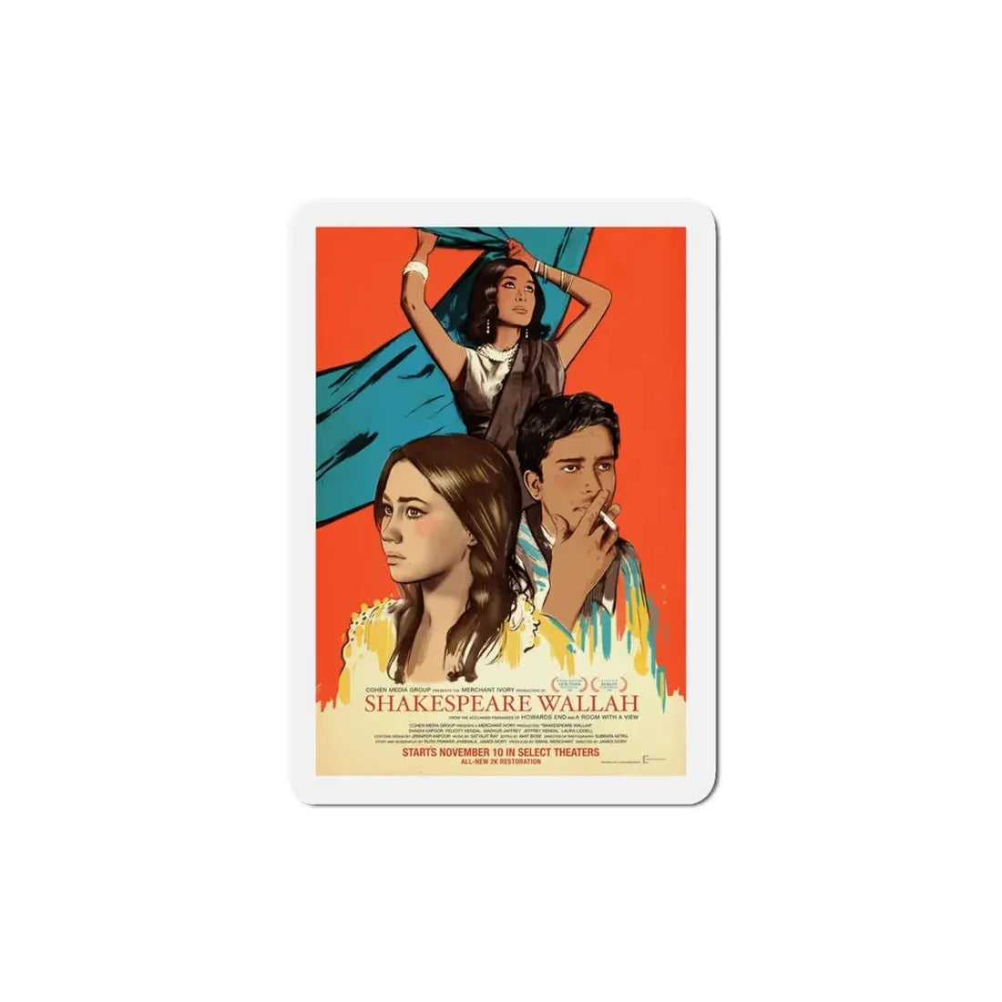 Shakespeare Wallah 1965 Movie Poster Refrigerator Magnet 4 Inch - The Sticker Space