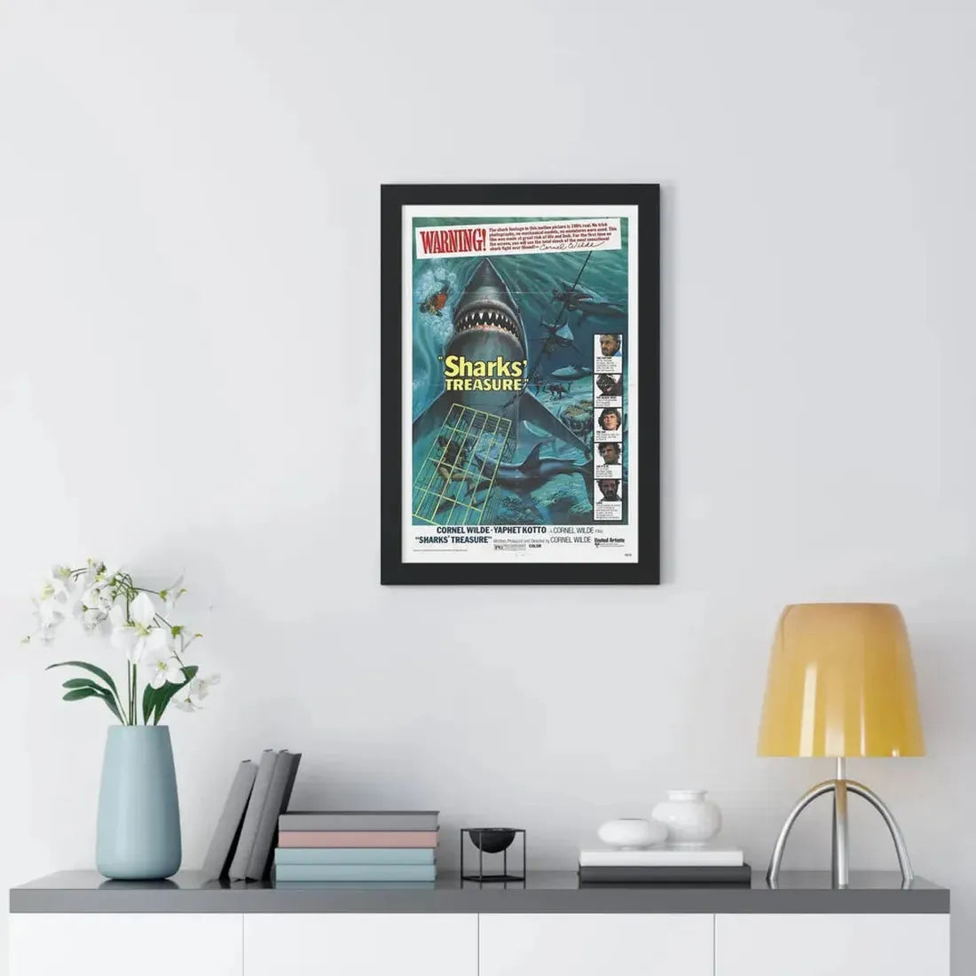 SHARKS TREASURE 1975 - Framed Movie Poster - The Sticker Space