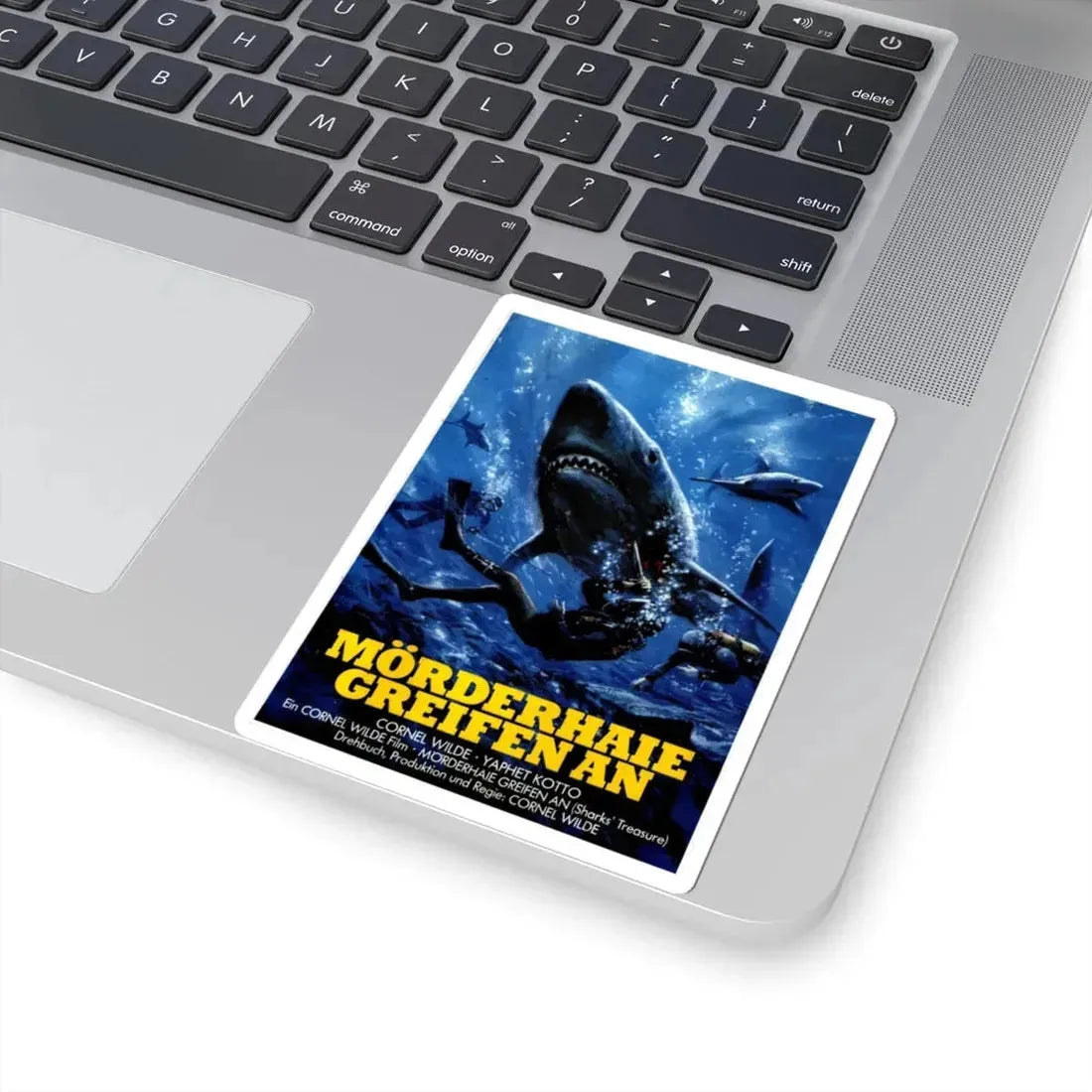 SHARKS TREASURE (GERMAN) 1975 Movie Poster - STICKER Vinyl Kiss-Cut Decal - The Sticker Space
