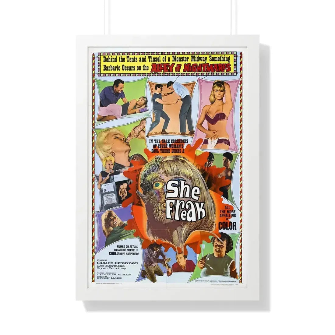 SHE-FREAK 1967 - Framed Movie Poster 20" x 30" White - The Sticker Space