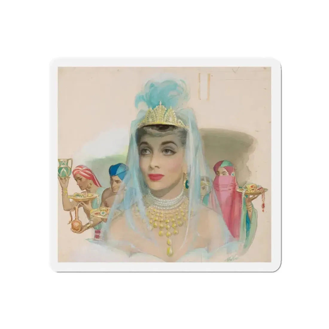 Sheba's Secret, The American Weekly story illustration (Magazine Illustration) Refrigerator Magnet 5 Inch Die-Cut - The Sticker Space