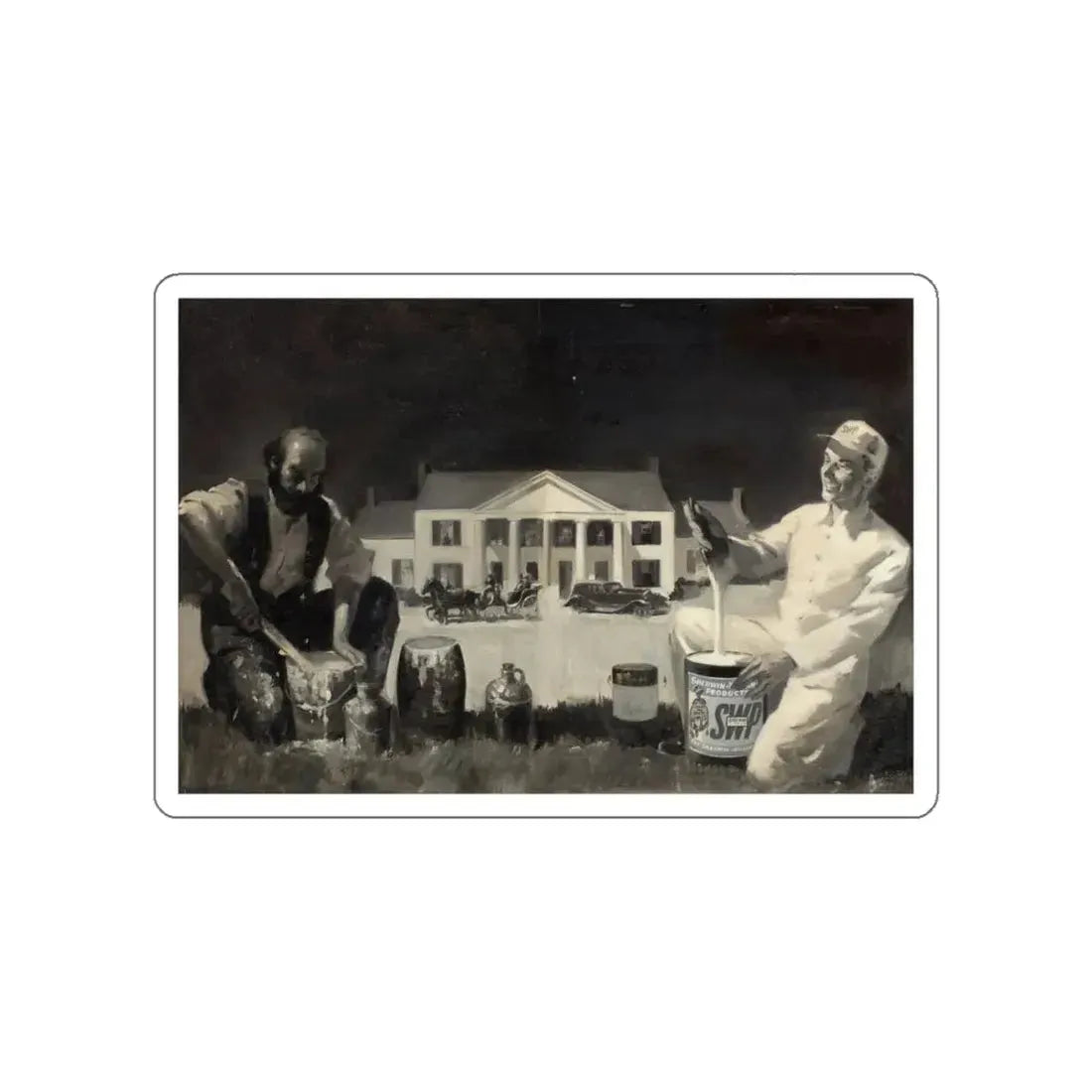 Sherwin Williams Paint, ad illustration (Magazine Illustration) STICKER Vinyl Die-Cut Decal White Die-Cut 6 Inch - The Sticker Space