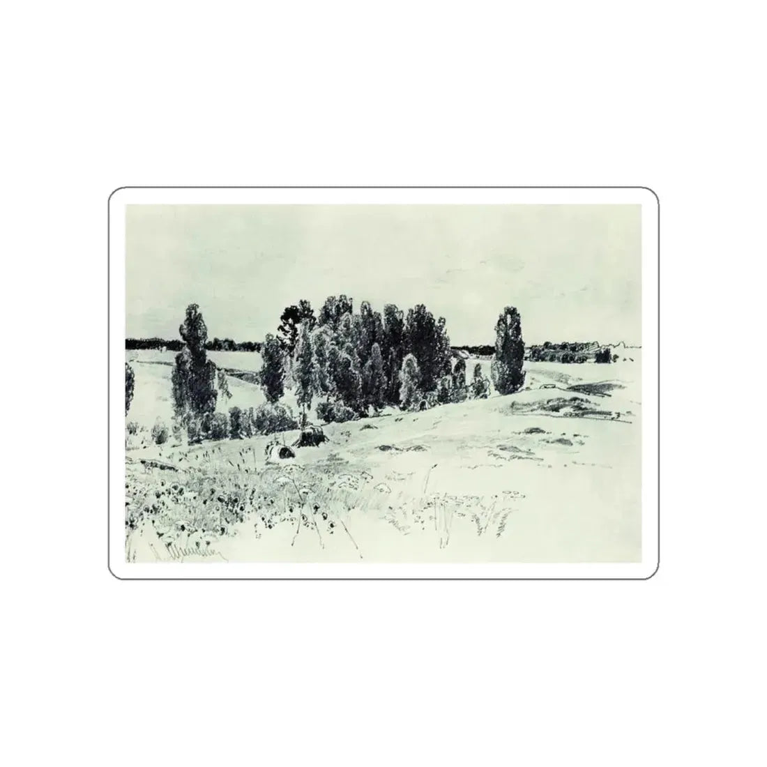 SHISKIN, Ivan Ivanovich - Fields and groves of 1880 (Artwork) STICKER Vinyl Die-Cut Decal White Die-Cut 6 Inch - The Sticker Space