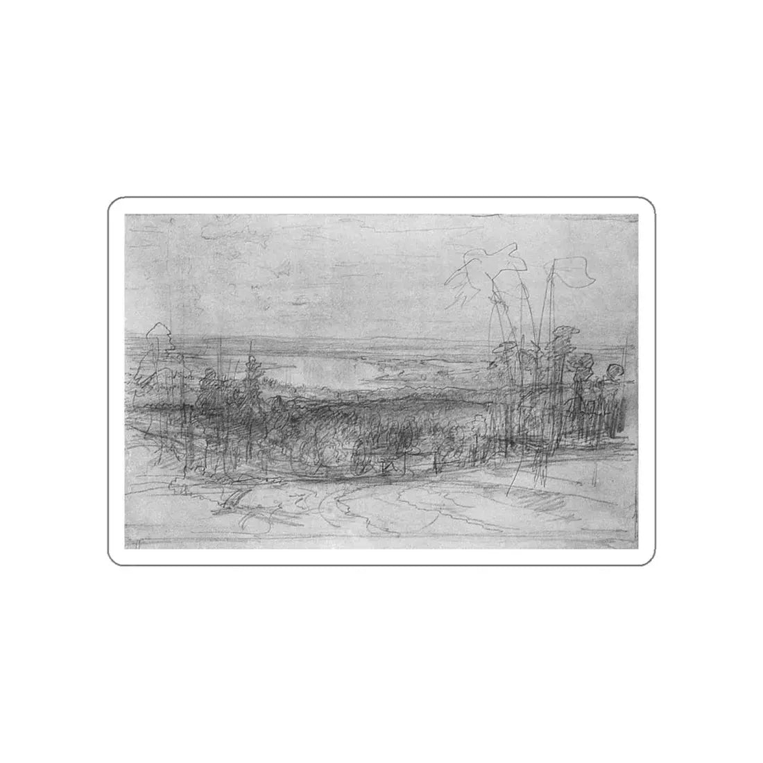 SHISKIN, Ivan Ivanovich - Flooding rivers on. . . 1890 (Artwork) STICKER Vinyl Die-Cut Decal White Die-Cut 6 Inch - The Sticker Space