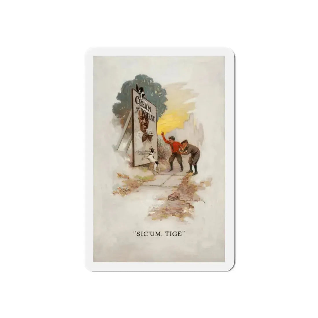 Sic'um, Tige, Cream of Wheat ad illustration, 1913 (Magazine Illustration) Refrigerator Magnet 5 Inch Die-Cut - The Sticker Space