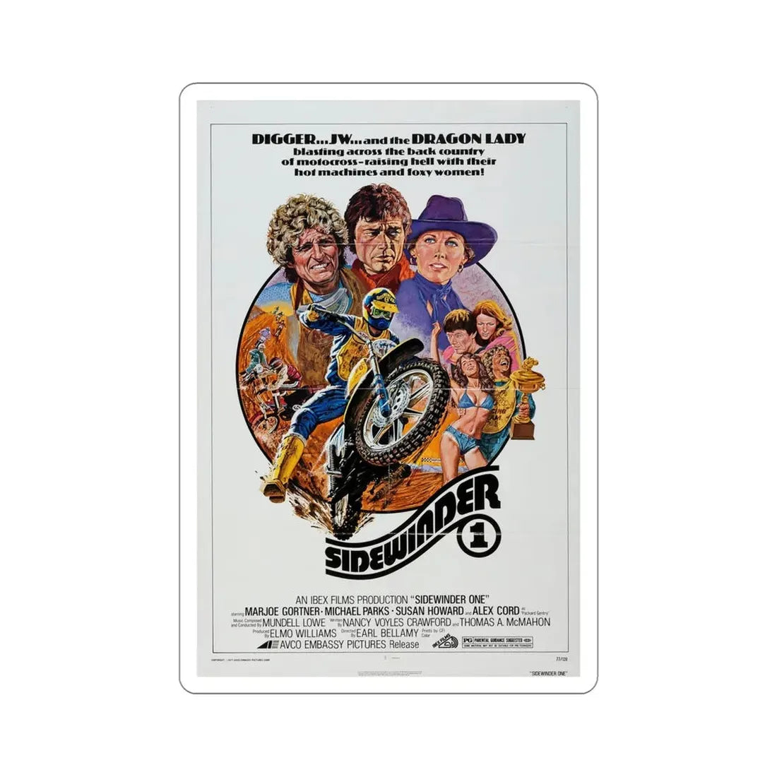 Sidewinder 1 1977 Movie Poster STICKER Vinyl Die-Cut Decal 5 Inch - The Sticker Space